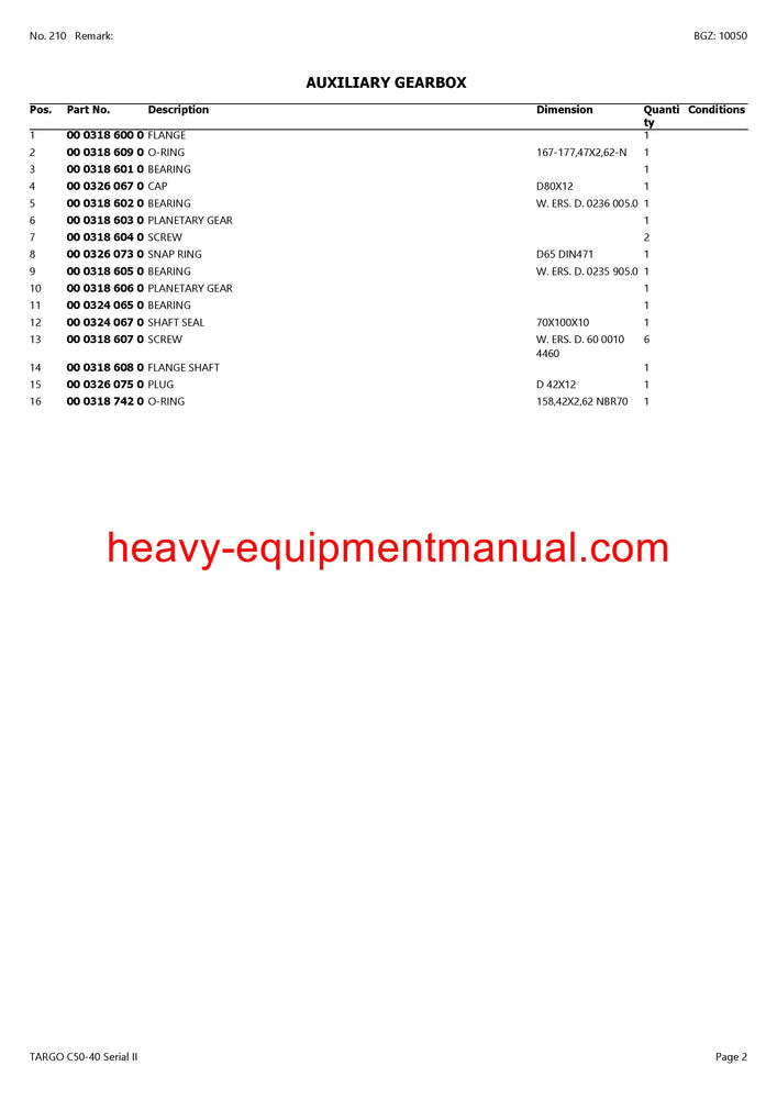 PDF Claas C50 - 40 Serial Ii Targo Telehandler Parts Manual
