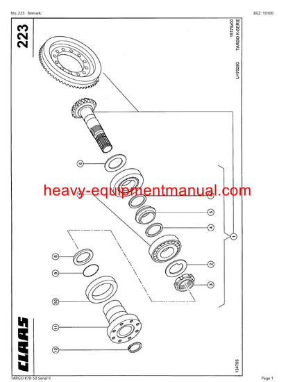 PDF Claas K70-50 Serial Ii Targo Telehandler Parts Manual PDF Claas K70-50 Serial Ii Targo Telehandler Parts Manual