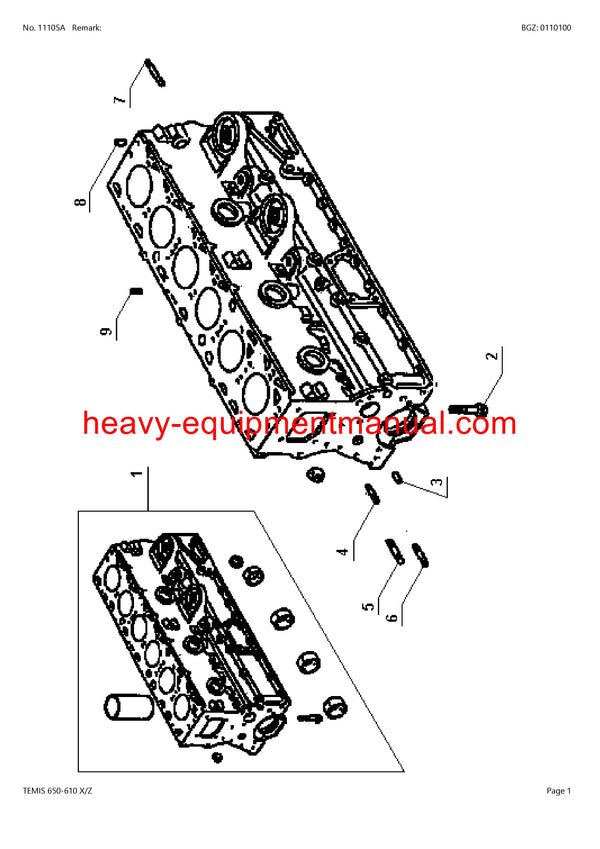 PDF Claas 650 - 610 X/Z Temis Tractor Parts Manual