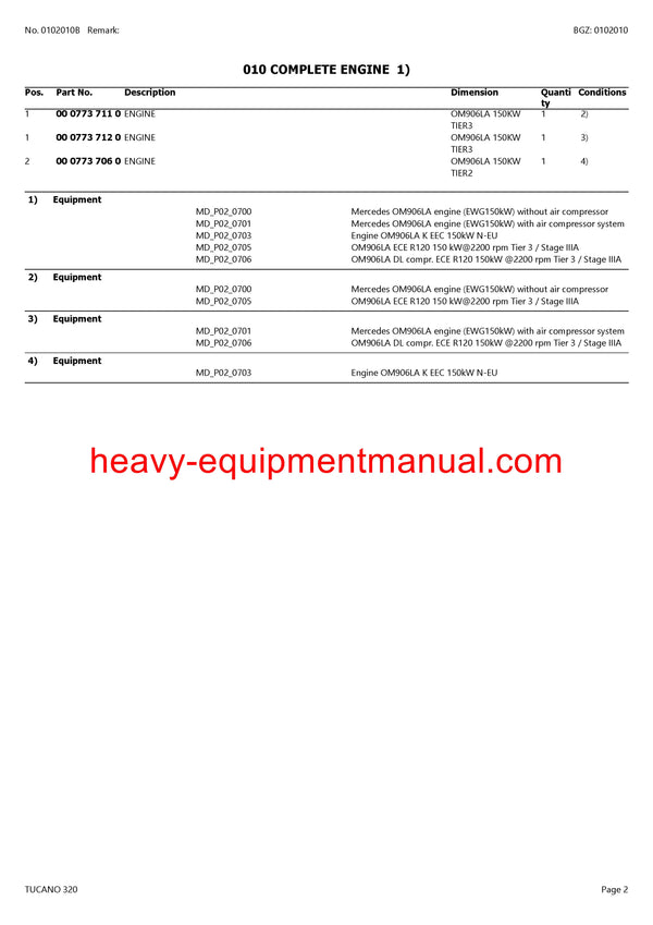 PDF Claas 320 Tucano Combine Parts Manual