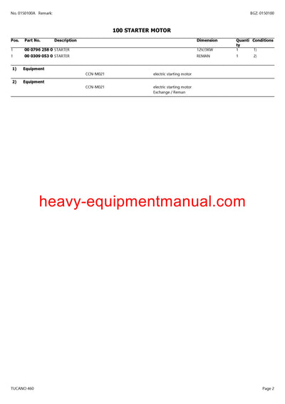 PDF Claas 460 Tucano Combine Parts Manual