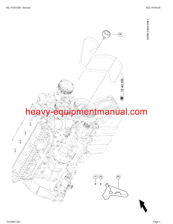 CLAAS TUCANO 560 COMBINE PARTS CATALOG MANUAL