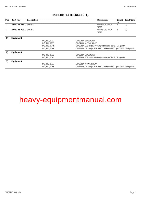 CLAAS TUCANO 580-570 COMBINE PARTS CATALOG MANUAL (SN: C3800011-C3899999)