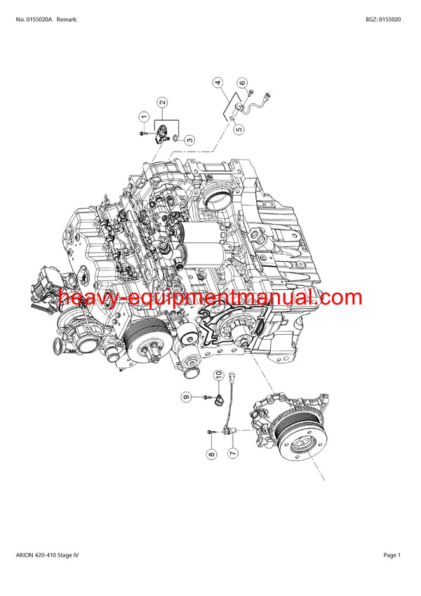 PDF Claas 420 - 410 Arion Stage 4 Tractor Parts Manual