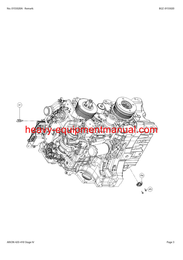 PDF Claas 420 - 410 Arion Stage 4 Tractor Parts Manual