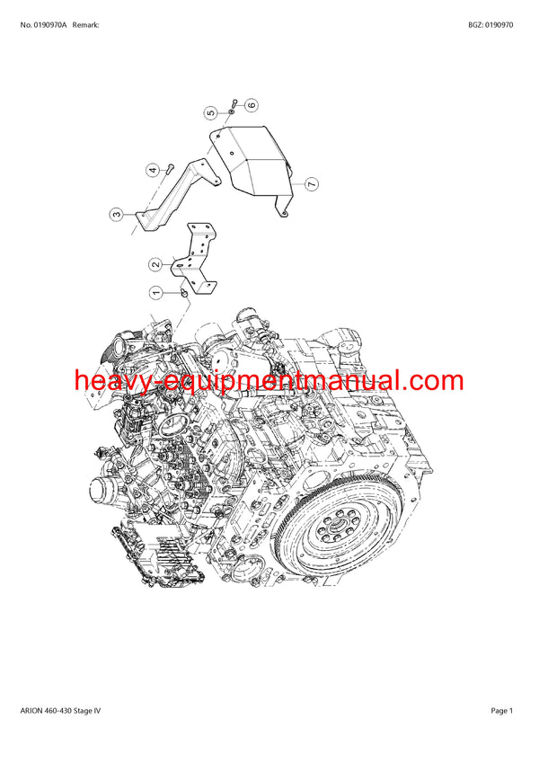 PDF Claas 460 - 430 Arion Stage Parts Manual