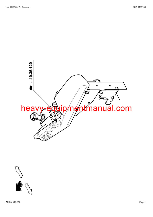 CLAAS ARION 540-510 TRACTOR PARTS CATALOG MANUAL