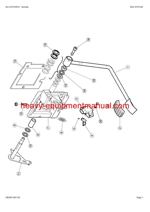CLAAS ARION 540-510 TRACTOR PARTS CATALOG MANUAL