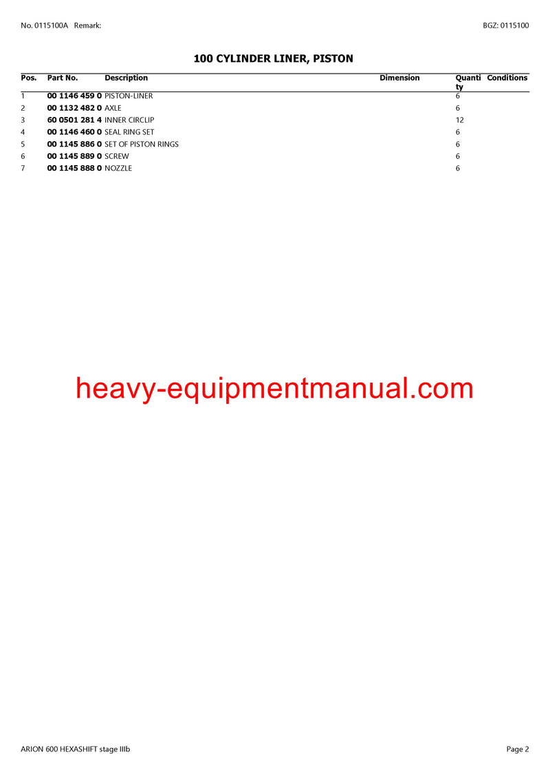 PDF Claas 600 Arion Hexashift Stage 3B Tractor Parts Manual