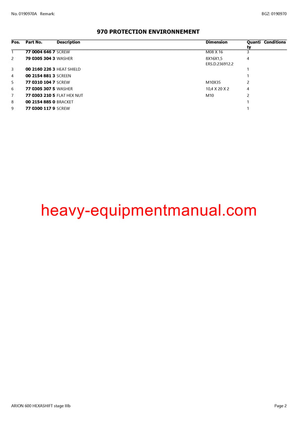 PDF Claas 600 Arion Hexashift Stage 3B Tractor Parts Manual