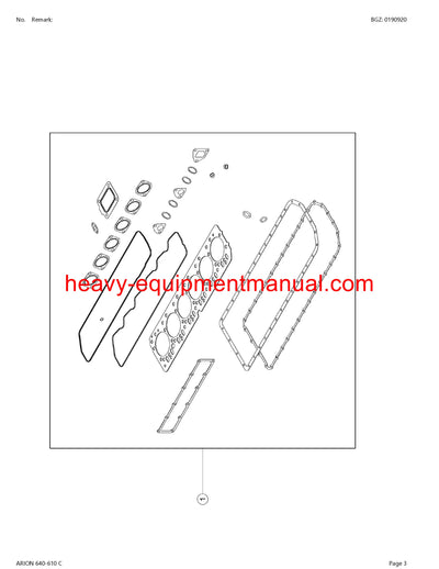 CLAAS ARION 640-610C TRACTOR PARTS CATALOG MANUAL
