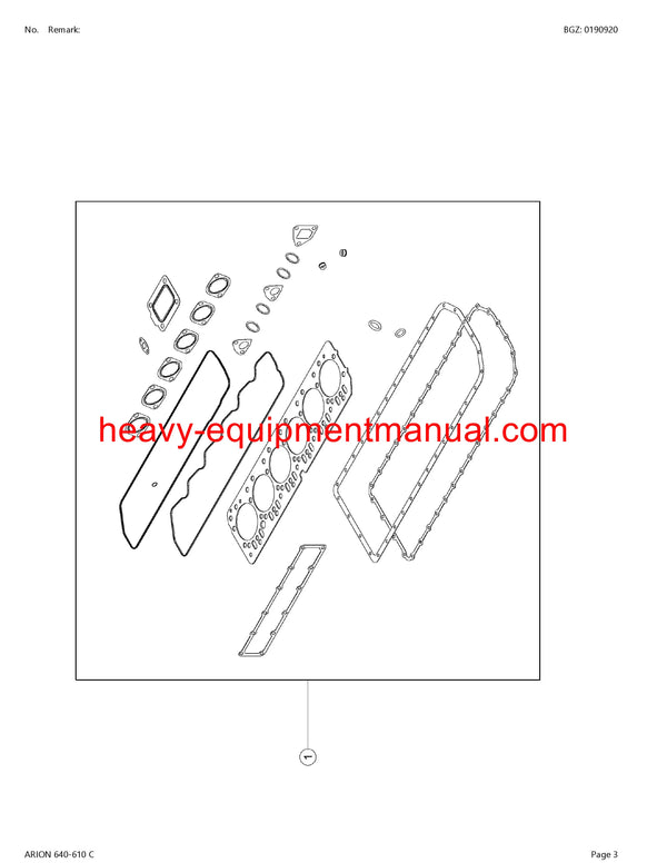 CLAAS ARION 640-610C TRACTOR PARTS CATALOG MANUAL