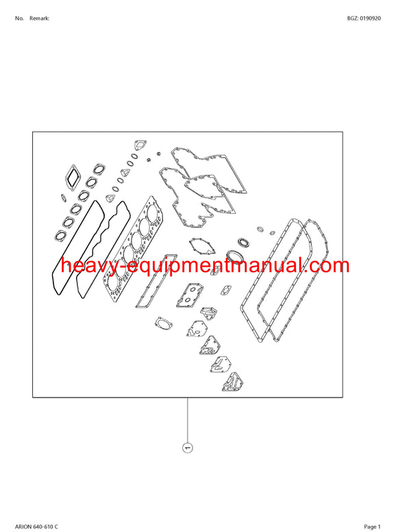 CLAAS ARION 640-610C TRACTOR PARTS CATALOG MANUAL