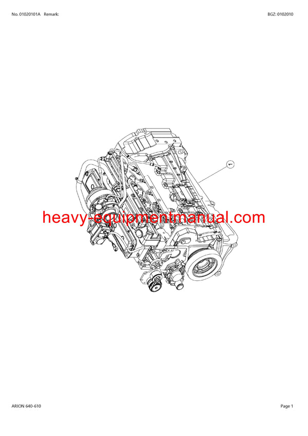 CLAAS ARION 640-610 TRACTOR PARTS CATALOG MANUAL
