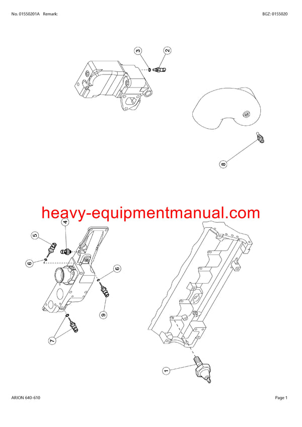 CLAAS ARION 640-610 TRACTOR PARTS CATALOG MANUAL