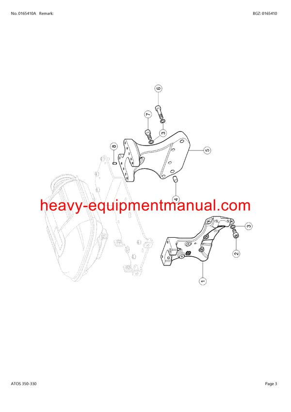 CLAAS ATOS 350-330 TRACTOR PARTS CATALOG MANUAL
