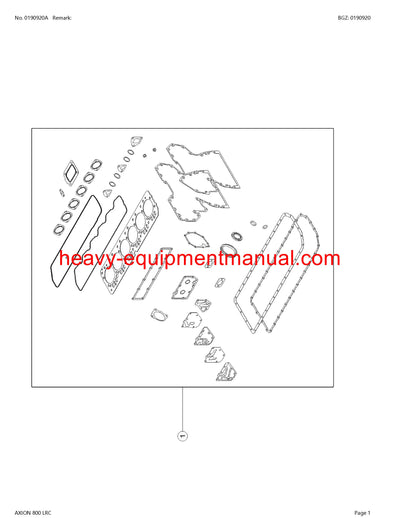 CLAAS AXION 800 LRC TRACTOR PARTS CATALOG MANUAL