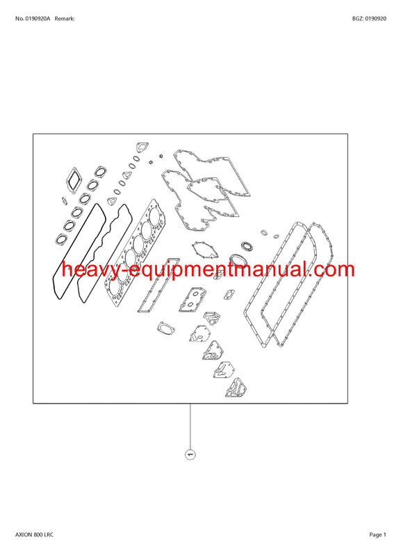CLAAS AXION 800 LRC TRACTOR PARTS CATALOG MANUAL