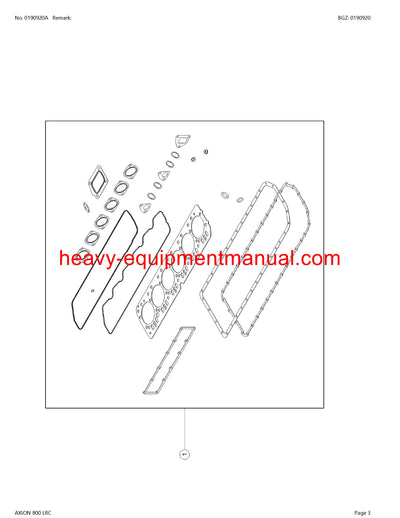 CLAAS AXION 800 LRC TRACTOR PARTS CATALOG MANUAL