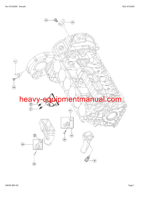 CLAAS AXION 900 LRC TRACTOR PARTS CATALOG MANUAL