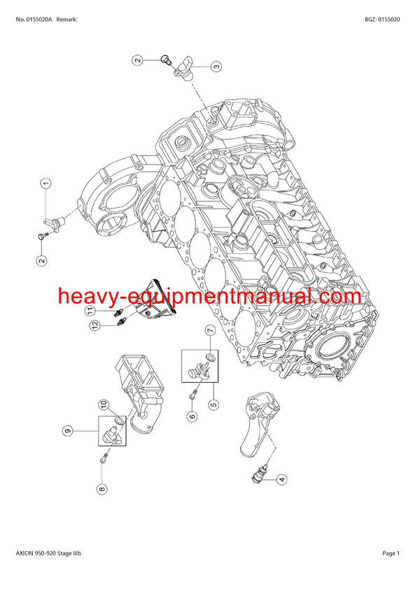 PDF Claas 950 - 920 Axion Stage 111B Tractor Parts Manual