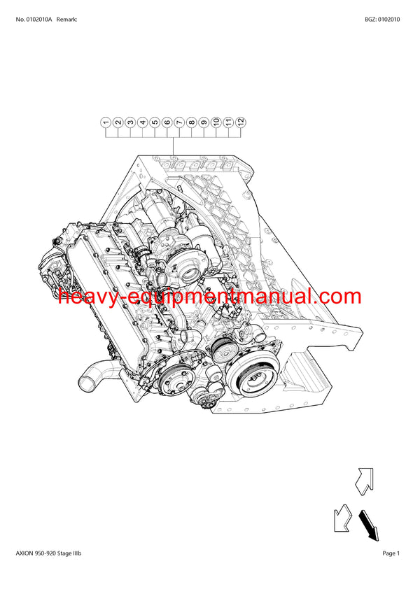 PDF Claas 950 - 920 Axion Stage 111B Tractor Parts Manual