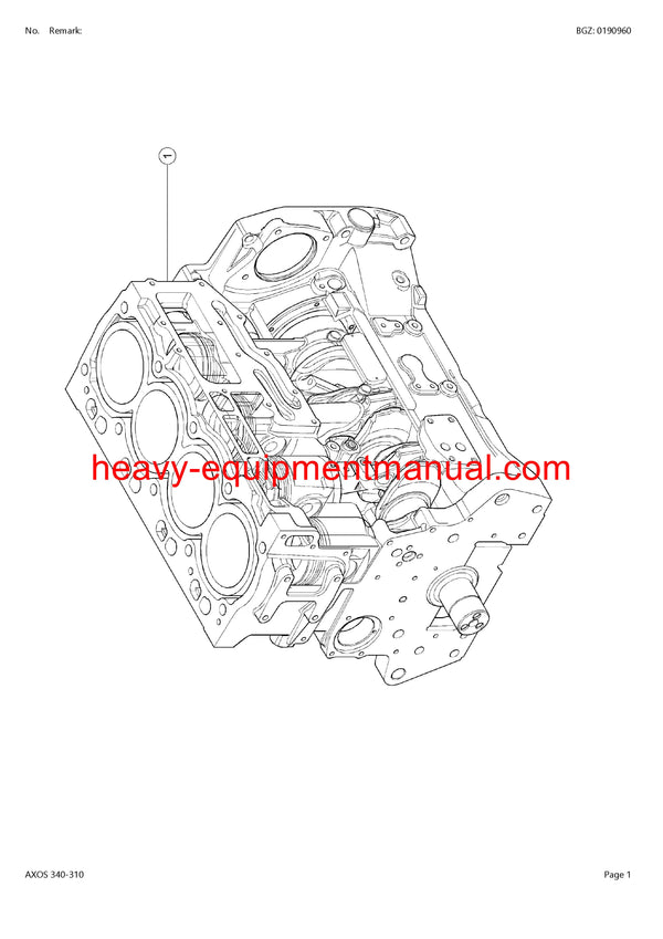 PDF Claas 340 - 310 T2 Axos Tractor Parts Manual