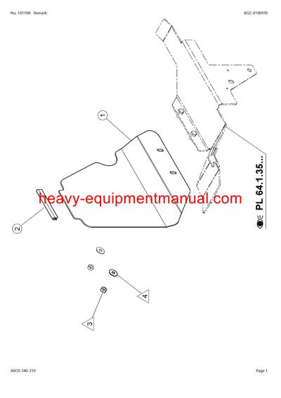CLAAS AXOS 340-310 TRACTOR PARTS CATALOG MANUAL