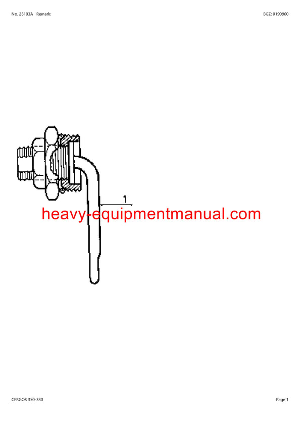CLAAS CERGOS 350-330 TRACTOR PARTS CATALOG MANUAL SN CT12G0050-CT12G0473