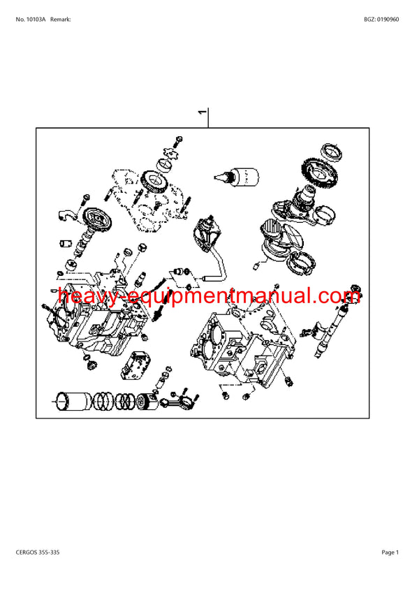 CLAAS CERGOS 355-335 TRACTOR PARTS CATALOG MANUAL SN CT1220001-CT1229999