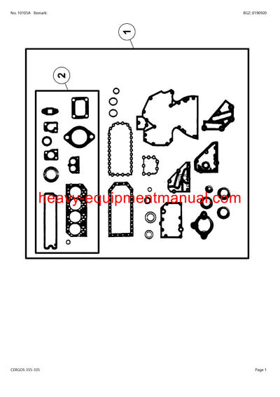 CLAAS CERGOS 355-335 TRACTOR PARTS CATALOG MANUAL SN CT1220001-CT1229999