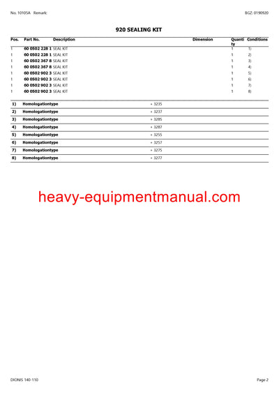 PDF Claas 140 - 110 Dionis Tractor Parts Manual