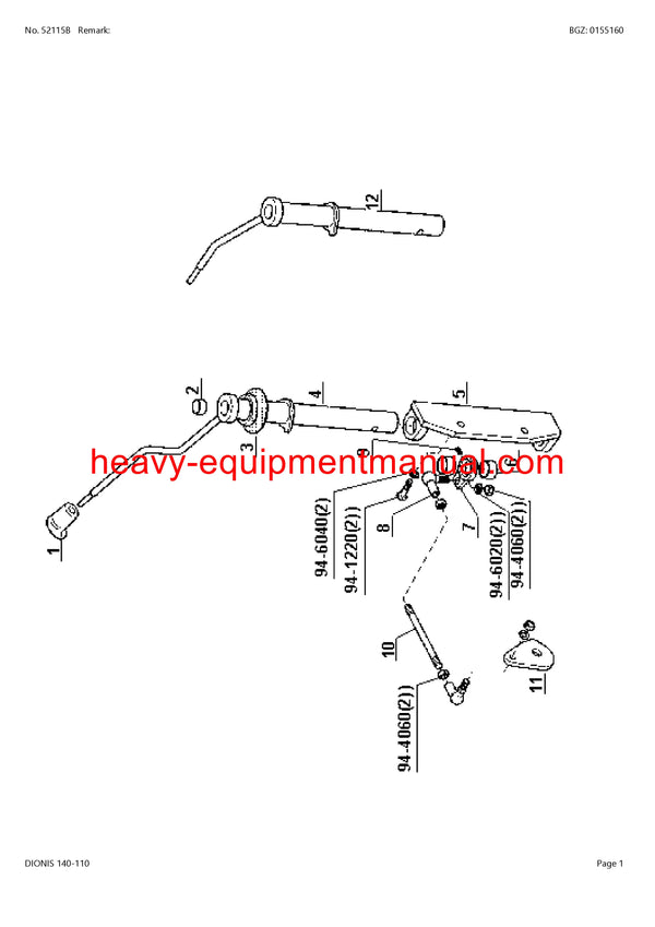 PDF Claas 140 - 110 Dionis Tractor Parts Manual