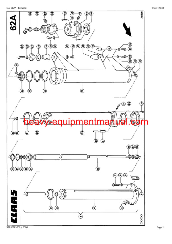 PDF Claas 3000/ 2500 Xerion Tractor Parts Manual