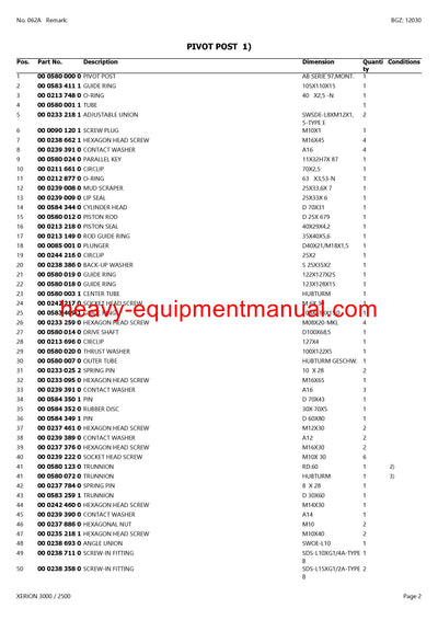 CLAAS XERION 3000 2500 TRACTOR PARTS CATALOG MANUAL