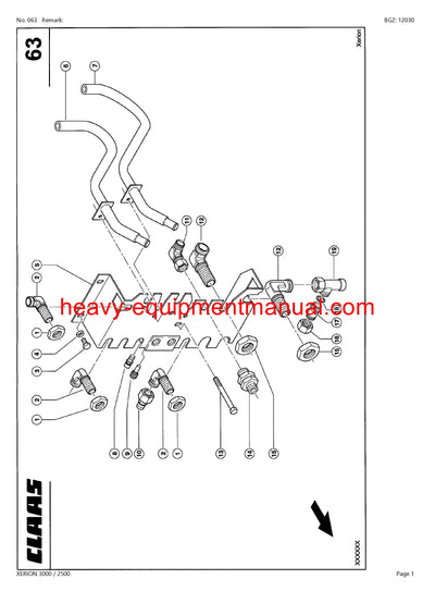 PDF Claas 3000/ 2500 Xerion Tractor Parts Manual