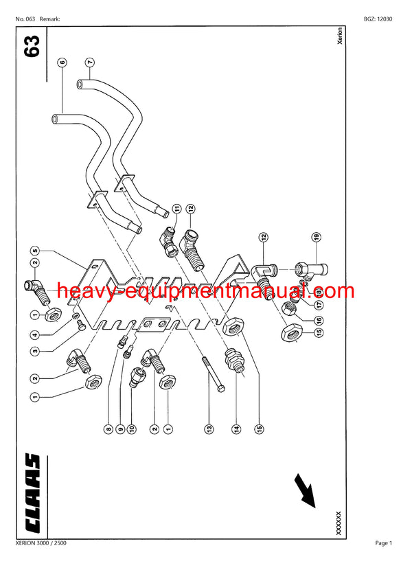 CLAAS XERION 3000 2500 TRACTOR PARTS CATALOG MANUAL