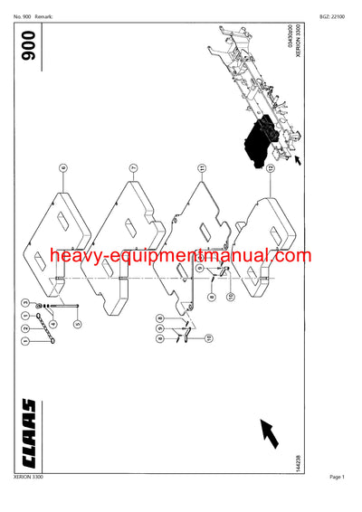 CLAAS XERION 3300 TRACTOR PARTS CATALOG MANUAL