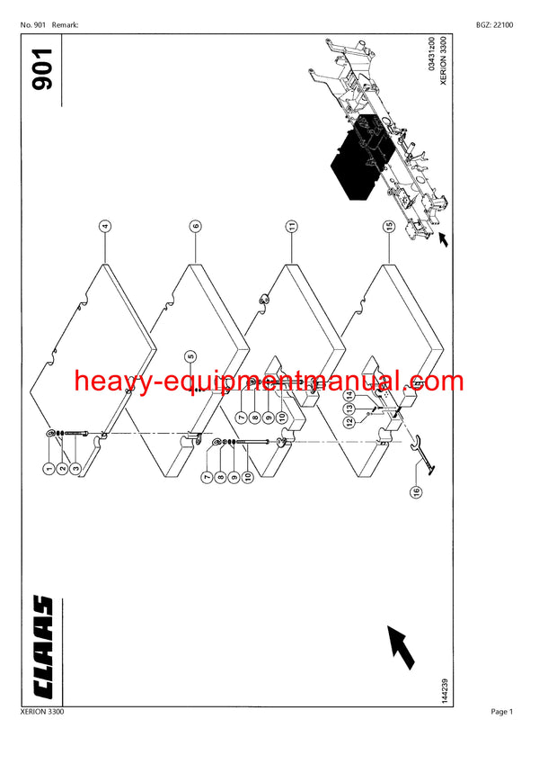 PDF Claas 3300 Xerion Tractor Parts Manual