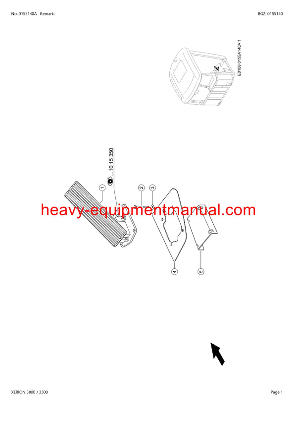 CLAAS XERION 3800 3300 TRACTOR PARTS CATALOG MANUAL (SN: 78100110-78199999)
