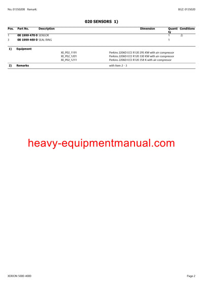 PDF Claas 5000 - 4000 Xerion Tractor Parts Manual