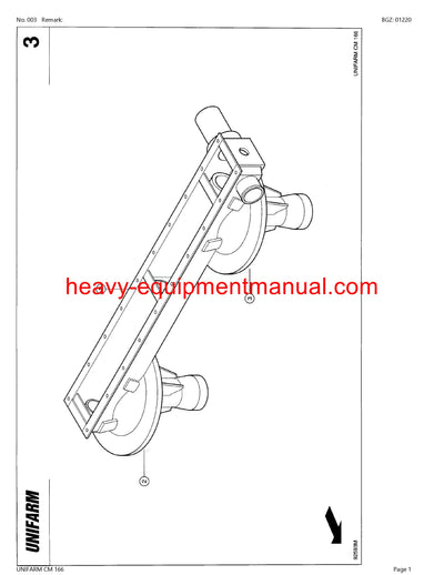 CLAAS UNIFARM CM 166 MOWER PARTS CATALOG MANUAL