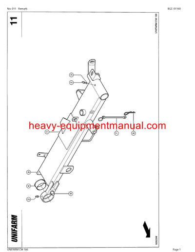 CLAAS UNIFARM CM 166 MOWER PARTS MANUAL SN 47000001-47099999