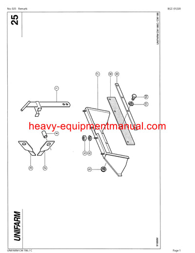 PDF Claas CM 186 C Unifarm Mower Parts Manual