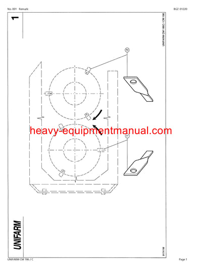 PDF Claas CM 186 C Unifarm Mower Parts Manual