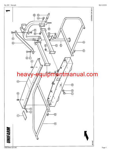 PDF Claas CW 300 Unifarm Tedder Parts Manual