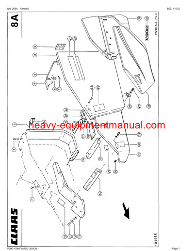 PDF Claas V900 - V540 Vario Lexion Cutterbar Parts Manual