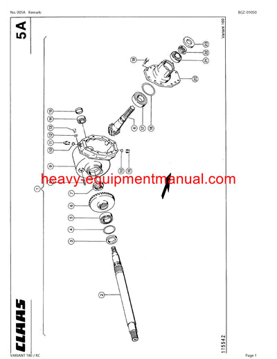 PDF Claas 180 RC Variant Baler Parts Manual