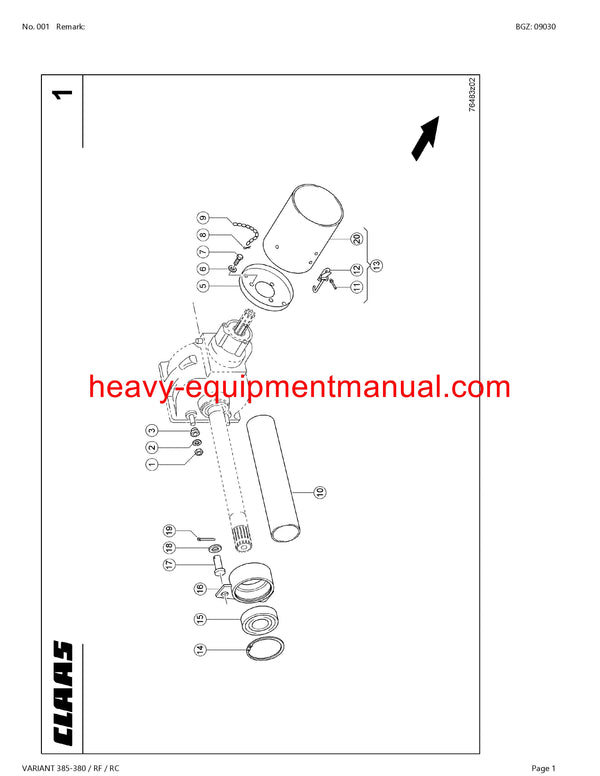 PDF Claas 385 - 380 RF RC Variant Baler Parts Manual