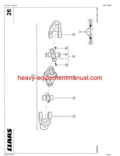 CLAAS VOLTO 1050T TEDDER PARTS MANUAL 